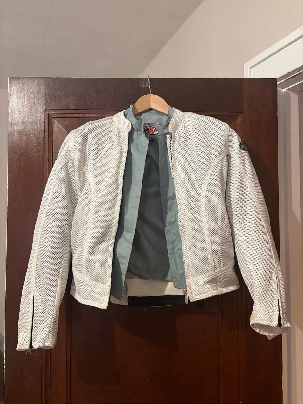 Teal & White Mesh Motorcycle Jacket